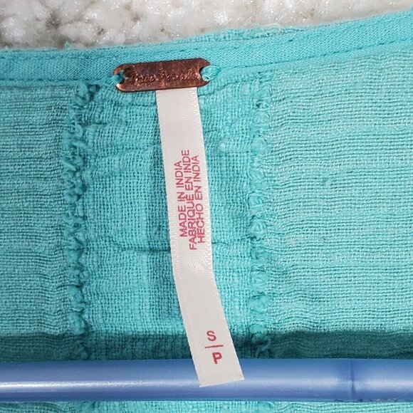 Free People Women Gauze Top Size Small Boho V-Neck Flowy Tunic Casual Beach - Picture 5 of 13